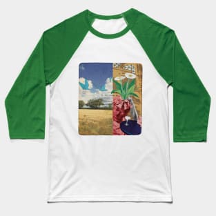 Woman Daisy Head, Field Origami Baseball T-Shirt